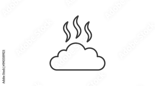 Steam cloud line icon