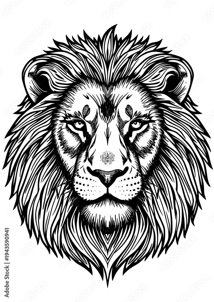 Obraz premium Lion Mandala Design for Coloring Pages