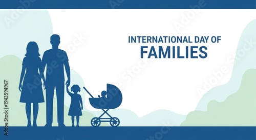 Happy Family Silhouette Walking Together Parenting and Family Unity Concept Vector
