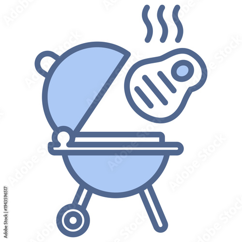 barbeque blue icon