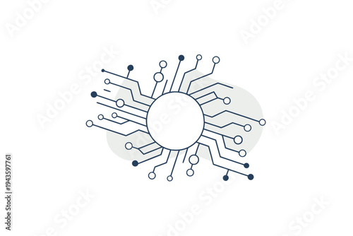 futuristic neural brain icon