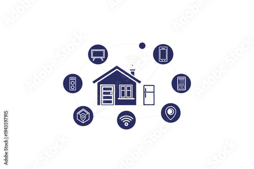smart home network nodes icon