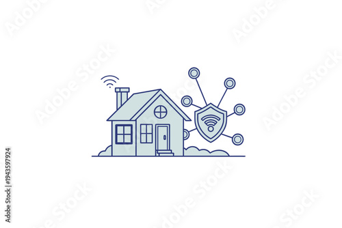 smart home shield protection icon