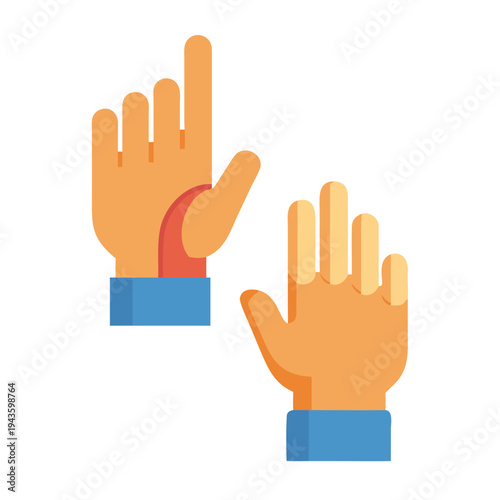 Hands illustrations. Vector concepts of hands showing different gestures. Creative illustrations for graphic and web design, marketing, business presentation, social media.