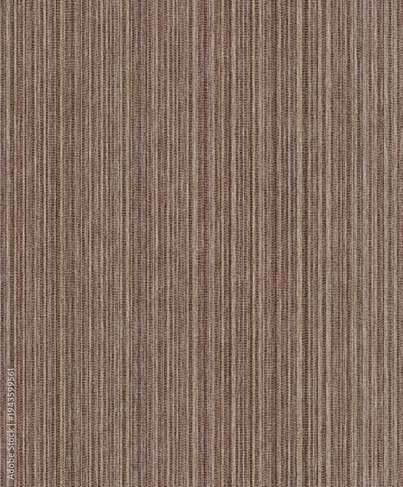 Fototapeta premium Seamless brown and beige fabric texture with bold vertical stripes and natural organic weave for background and wallpaper