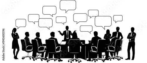 Silhouette set of men and women in various yoga meditation poses and standing positions isolated on white background flat vector illustration