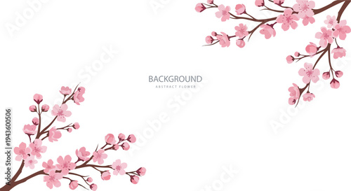 A delicate watercolor illustration of cherry blossom branches against a clean white background.