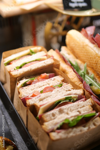 Canvas-taulu Sandwiches prepared and displayed on a serving tray
