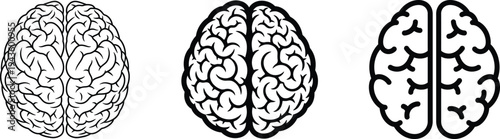 Human brain silhouette illustrations.