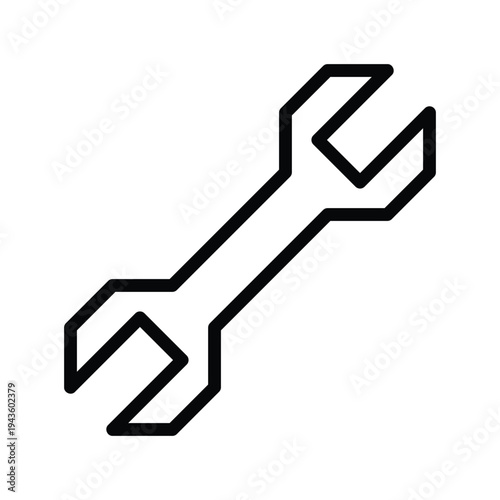 Adjustable Wrench Tool for Tightening. Single Line Icon.