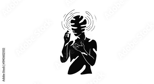 Abstract silhouette of a person with swirling patterns around their head, conveying thought or emotion.