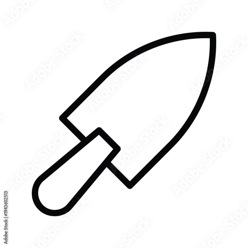Trowel Tool For Spreading And Smoothing. Single Line Icon.