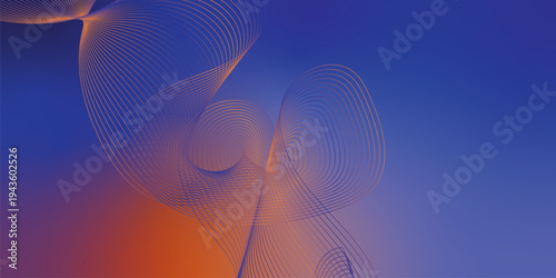 Abstract navy and yellow luminous waves sweeping across a dark atmospheric background with scattered sparkling micro particles, modern digital technology theme, vector style.