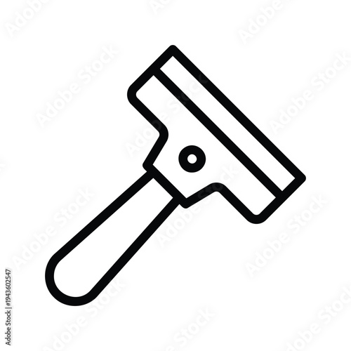Squeegee tool for cleaning windows. Single Line Icon.