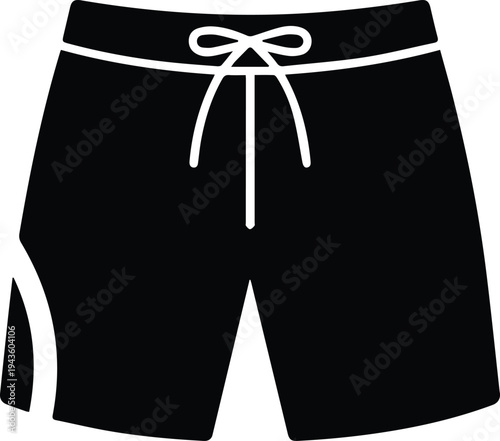 mens board shorts silhouette swim trunks beachwear vector illustration