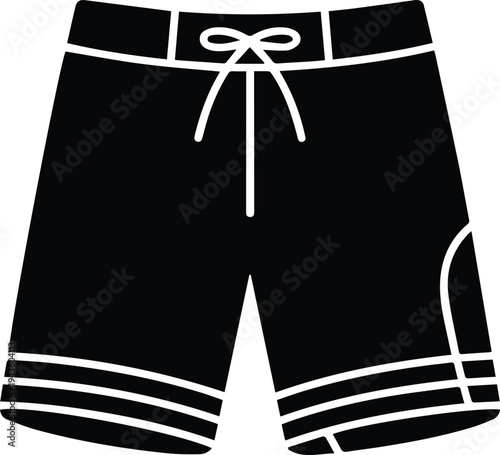 mens board shorts silhouette swim trunks beachwear vector illustration