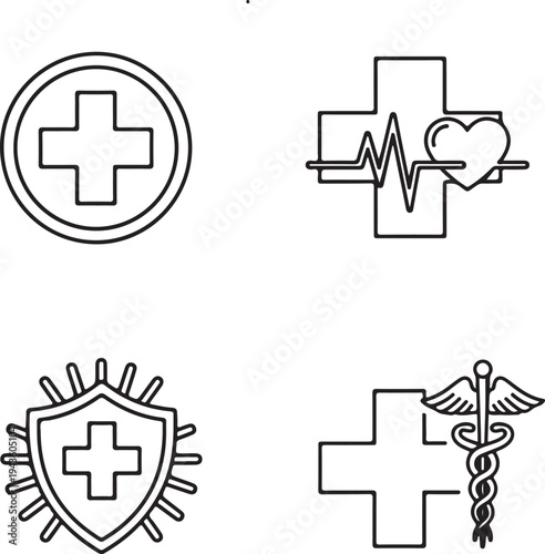 Survival tools and equipment silhouette illustration