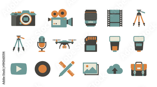 Set of multimedia icon
