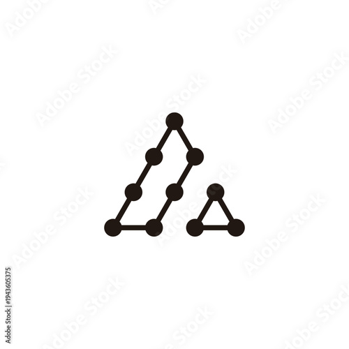 Letter D D triangle, molecules geometric symbol simple logo vector