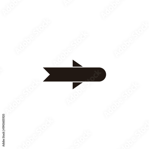 Rocket, fold geometric symbol simple logo vector