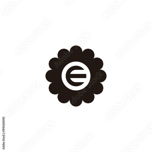 Letter E in flower geometric symbol simple logo vector