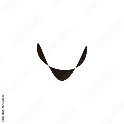 Letter v pencil geometric symbol simple logo vector