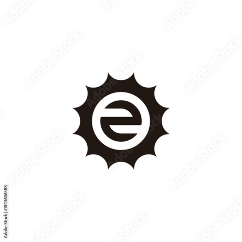 Number 2 in sun geometric symbol simple logo vector