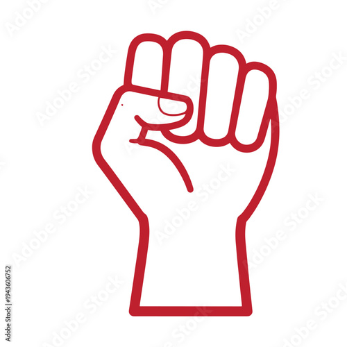red fist icon raised hand symbol for protest or solidarity movement
