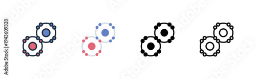 atomic bond icon. outline glyph flat filled line style