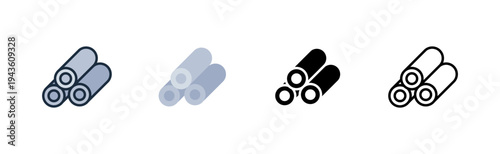 metal icon. outline glyph flat filled line style