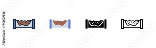 Pipe metal corrosion icon. outline glyph flat filled line style