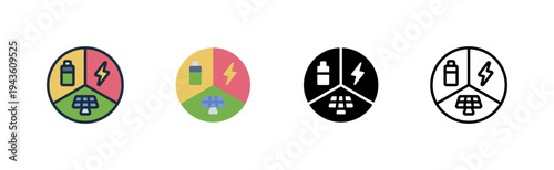 energy material icon. outline glyph flat filled line style