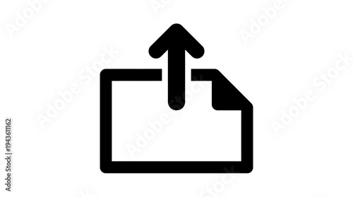 A black icon of file upload symbol design illustration