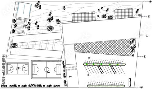 sketch illustration silhouette vector architectural design image site plan layout landscape garden mall supermarket plaza shopping center