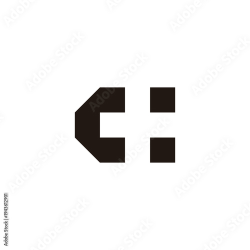 Letter c plus, squares geometric symbol simple logo vector