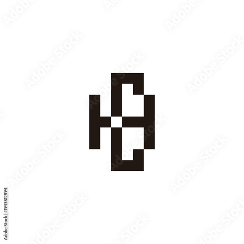 Letter H and C square geometric symbol simple logo vector