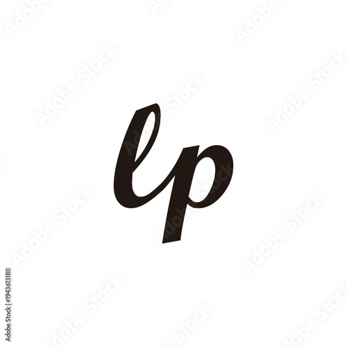 Letter Lp connect geometric symbol simple logo vector