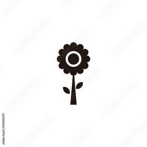 Sunflower, nature plant geometric symbol simple logo vector