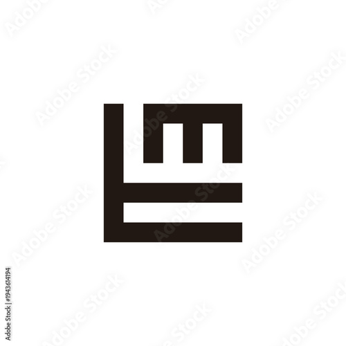 Letter t and m square, unique geometric symbol simple logo vector