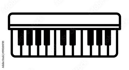 Stylized keyboard piano icon illustration for graphic design.