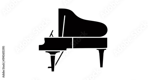Elegant Silhouette of a Grand Piano on Stage.