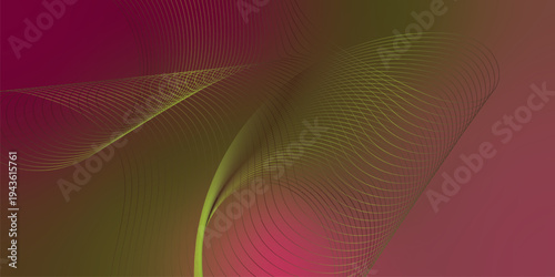 Abstract Olive and LightCoral light trails flowing gracefully over a deep dark space with glittering particle dust, advanced digital technology theme, vector illustration.