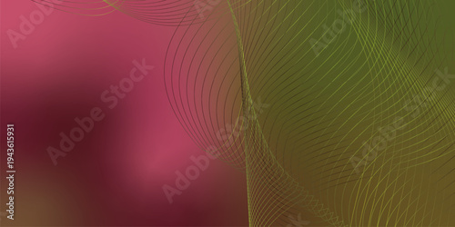 Abstract Olive and LightCoral light trails flowing gracefully over a deep dark space with glittering particle dust, advanced digital technology theme, vector illustration.