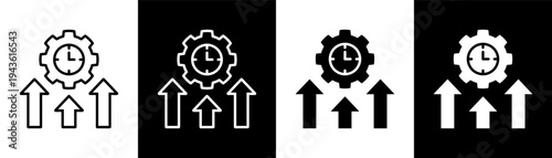 efficiency white icon set design