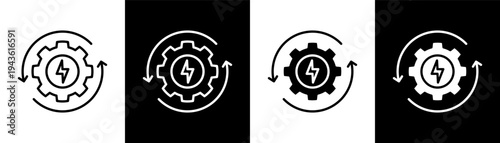 Energy Management white icon set design