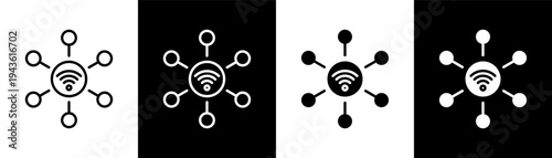Internet Of Things white icon set design