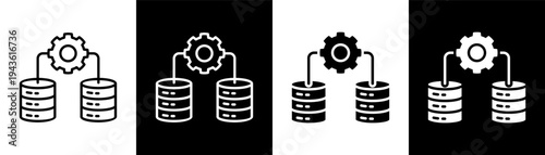 data management white icon set design