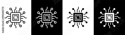 chip white icon set design