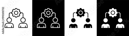 Stakeholder white icon set design