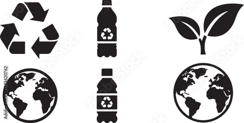 Eco Friendly Symbols for Recycling and Sustainability Concepts